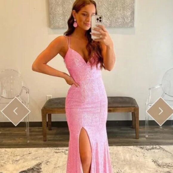 NWT Berlinnova Pink Sequin Gown Small - Picture 1 of 9